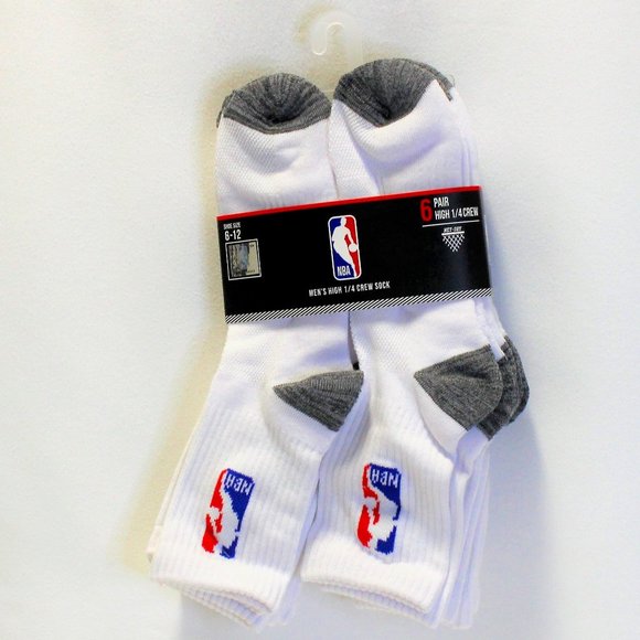 NBA Underwear & Socks Nba Logo Mens High 4 Crew Sock 6 Pairs Shoe Size 612 Poshmark